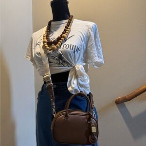 Zara Brown Mini Crossbody Bag
